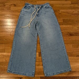 LOFT The Palazzo High Rise Size 30 Regular Wide Leg Light Blue Jeans Size 30